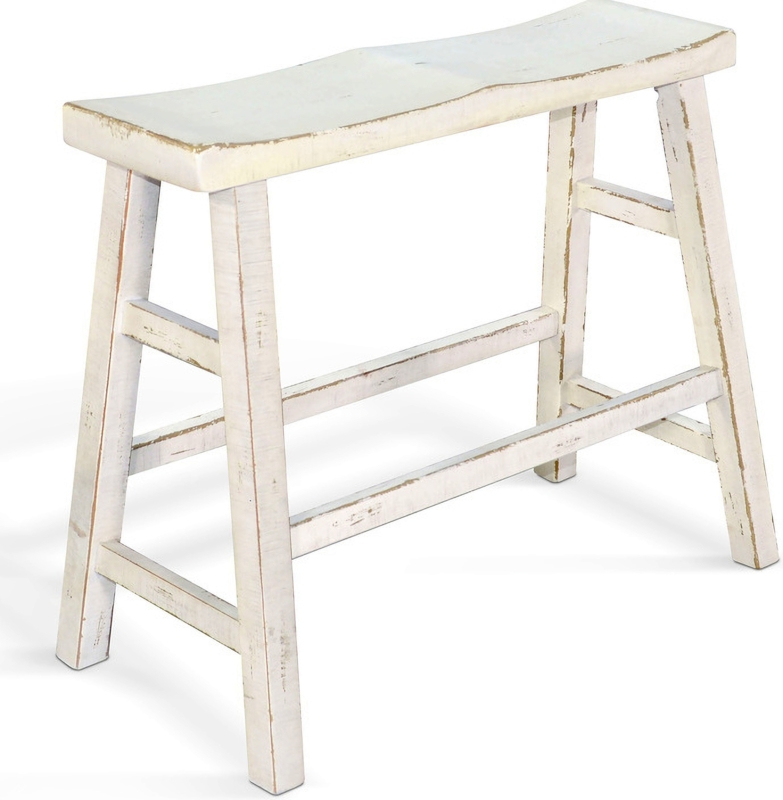 Entryway Bench Coastal Farmhouse White Wood X-Brace Sides Shelf