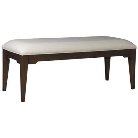 Entryway Bench Off-White Upholstery Medium Brown Wood Slatted Shelf