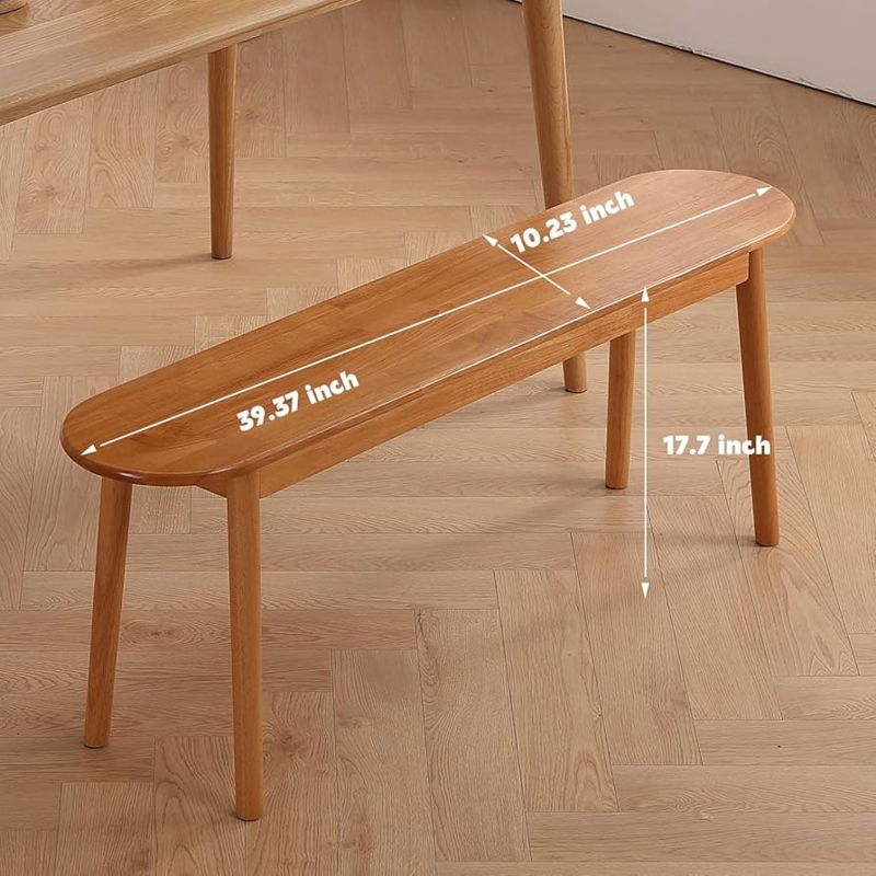 Entryway Bench Six Tapered Legs Slat Top Mid Century Narrow Seating