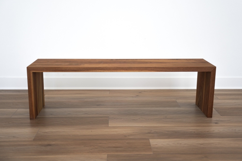 Entryway Bench with Walnut-Toned Waterfall Edge Design