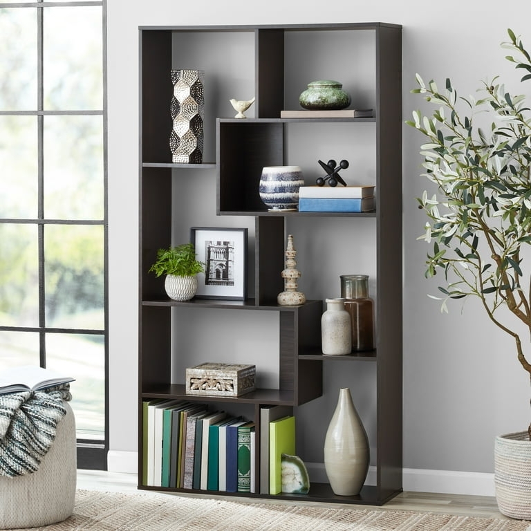 Espresso 8-Cube Storage Bookcase for Home Office