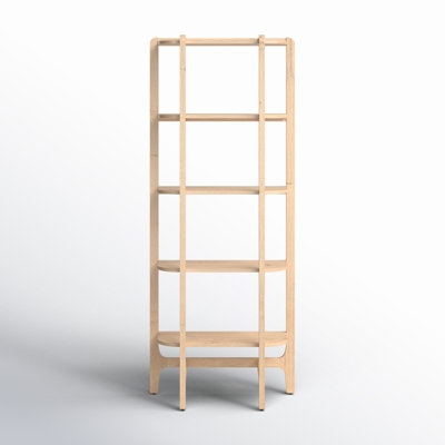 Etagere Bookcase Gold Frame Glass Shelves Narrow Silhouette Modern Glam