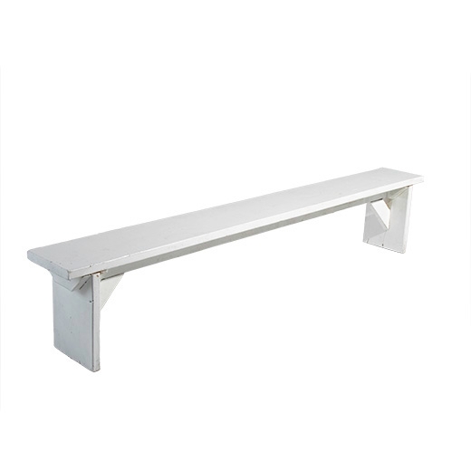 Extra Long Bench with Minimalist White Finish and Support Rail