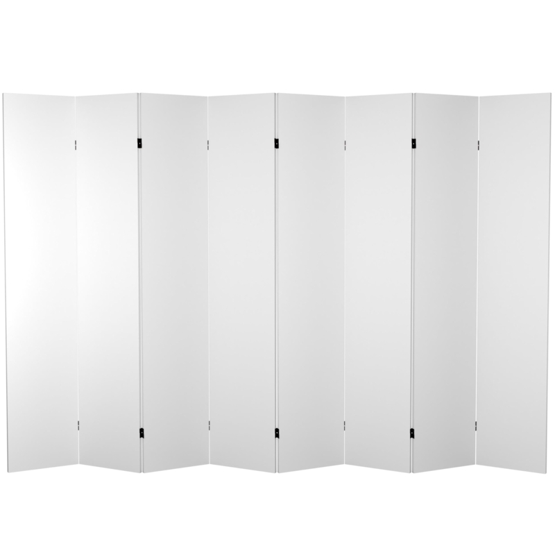 Extra Wide Room Divider 8 Panel Blank Canvas White Folding Partition