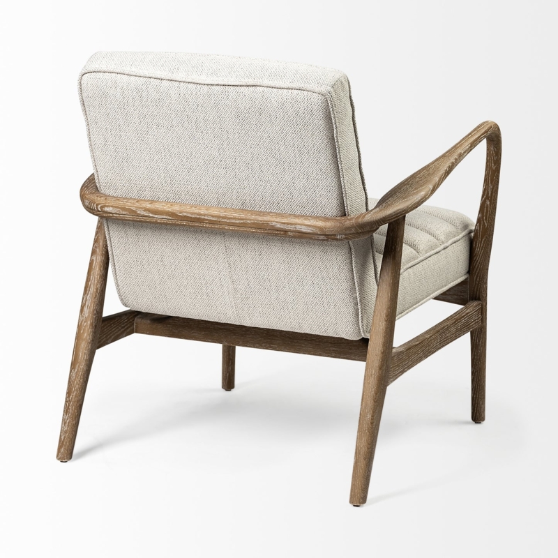 Fabric Wrapped Armrest Accent Chair, Mid Century Modern, Splayed Legs
