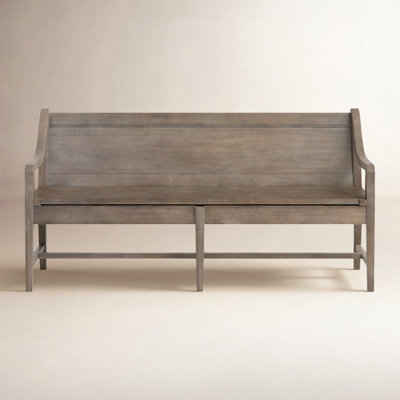 Farmhouse Entryway Storage Bench with Three Open Wood Cubbies