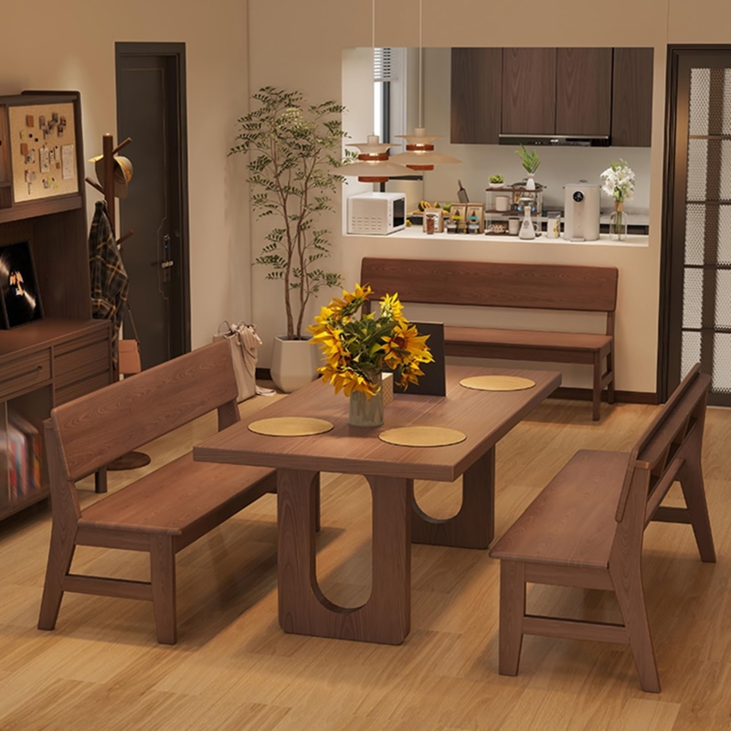 - Farmhouse Solid Wood Dining Bench with Backrest, Wooden  Entryway Bench, End of Bed Bench, Modern Traditional Farmhouse Dining  Furniture, for Dining Room, Living Room, Hallway, Bedroom(Black walnut,180  - Table Benche