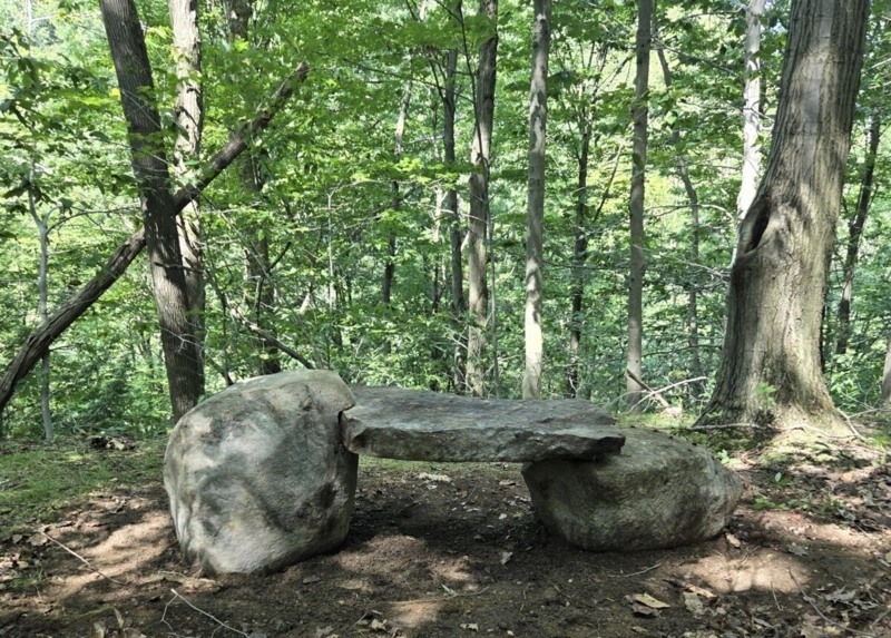 Fieldstone Bench Stacked Base Flagstone Seat Rustic Organic