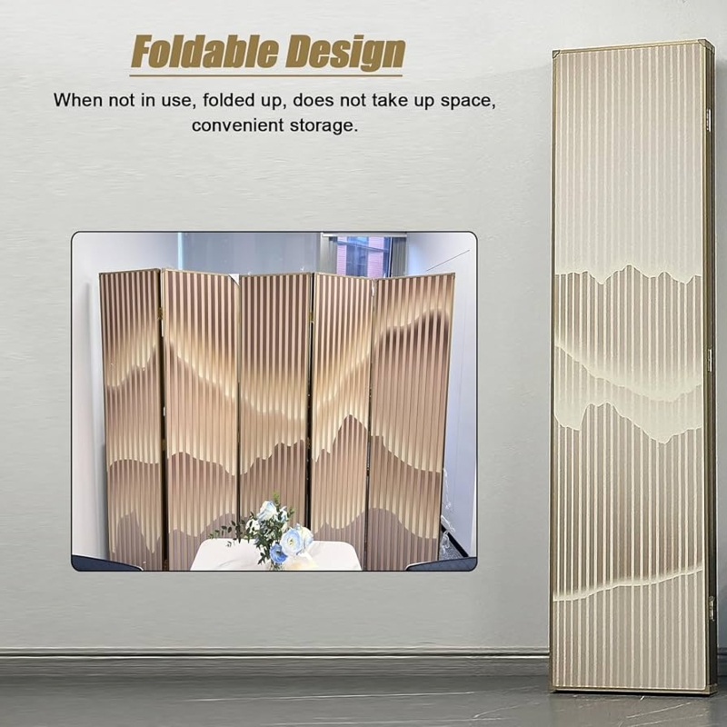 Foldable Room Divider No Assembly, Doorway/Studio/Apartment Room Separator  Temporary Wall Aluminum Frame, 5.9ft Tall Standing Door Partition, with  Removable Metal Ba(Black Frame-5 Panels-225cm Wide -