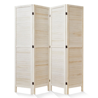 Folding Screen Louvered Panels Shutter Style, Farmhouse Divider