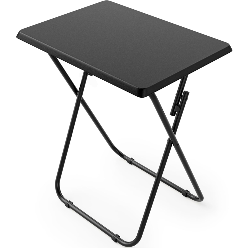 Folding Tray Table Matte Black with Integrated Carry Handle