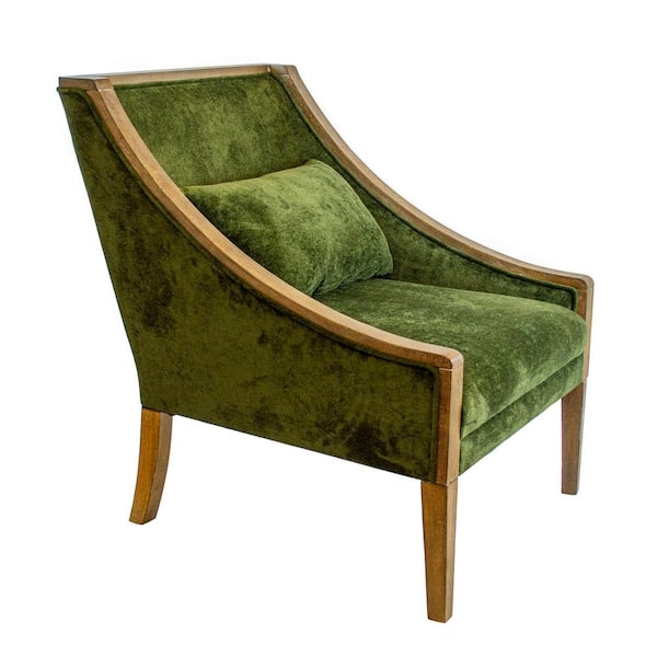 Forest Mist Mid-Century Accent Chair Splayed Wood Legs