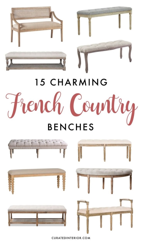 French Country Benches Collection Neutral Tufted Seating Ideas