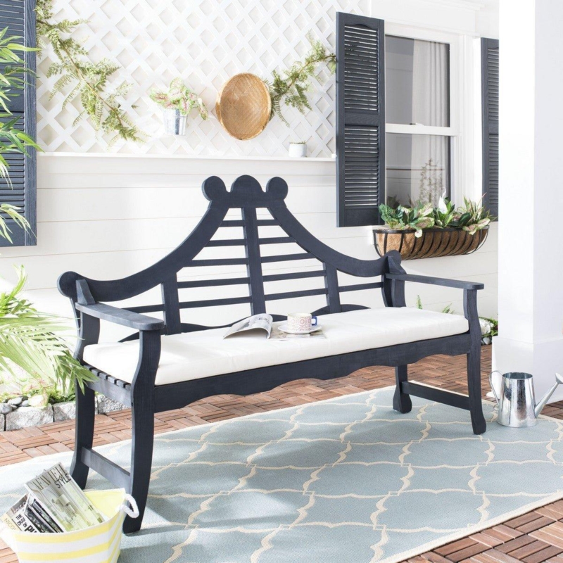 Garden Bench, Dark Slate Grey Triple-Arched Back