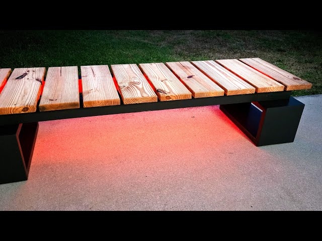 Garden Bench featuring Integrated LED Underlighting Effect