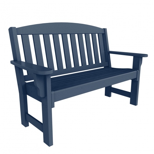 Garden Bench in Navy Blue Poly Lumber & Weather Resistant