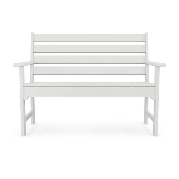 Garden Bench made of Durable White Synthetic Wood Material