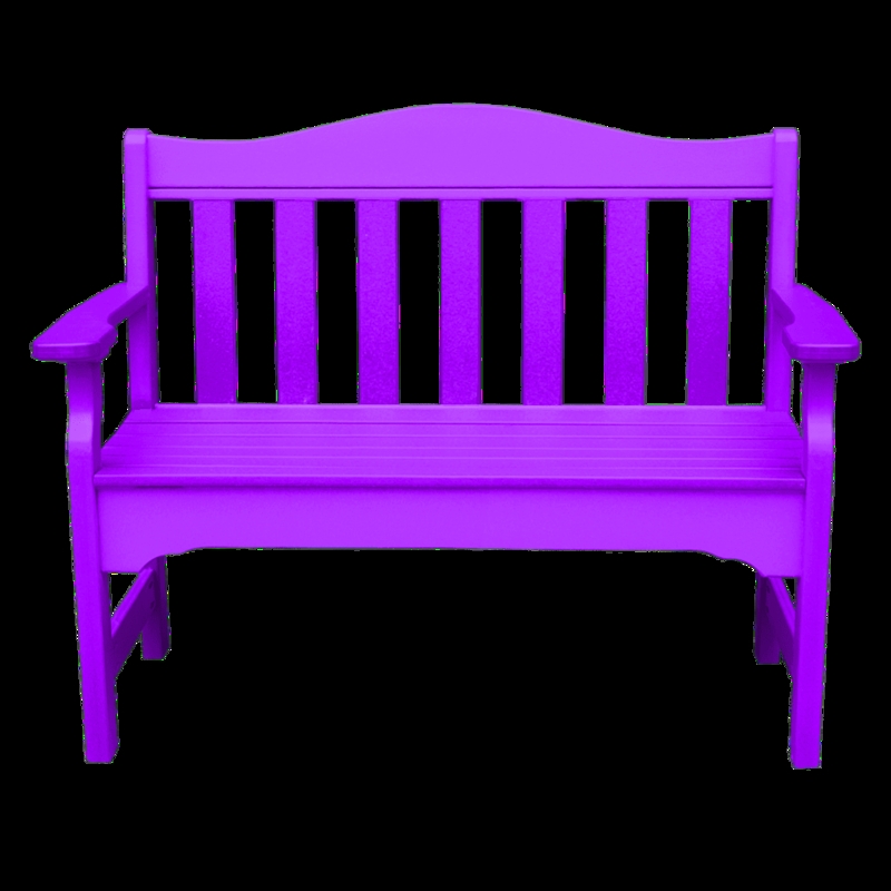 Garden Bench made of Weather Resistant Poly Lumber in Vibrant Purple