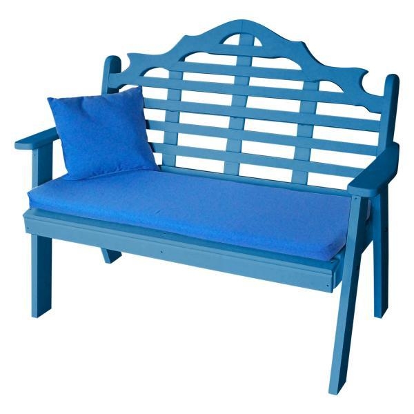 Garden Bench Ornate Arched Backrest Lattice Slats, Traditional Seating