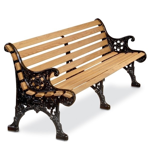 Garden Bench Renaissance Style Scrollwork Ornate Metal Slatted Wood