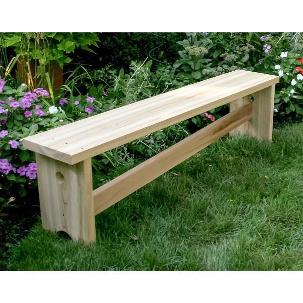 Garden Bench: Traditional Cedar Slant Brace for Rustic Patio Seating Idea