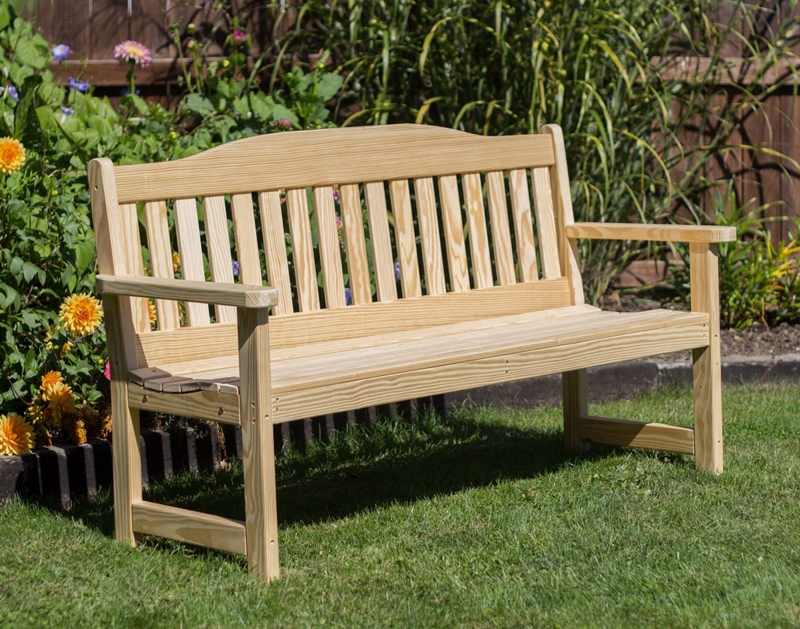 Garden Bench Traditional Decorative High Back Treated Pine Appearance