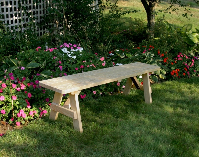 Garden Bench Traditional Slatted Design Pressure Treated Wood