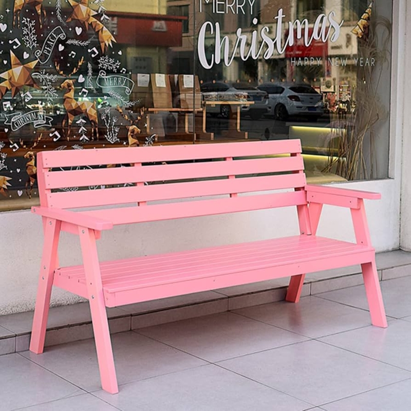 Garden Bench Traditional Slatted Wood Cottage Outdoor Seating
