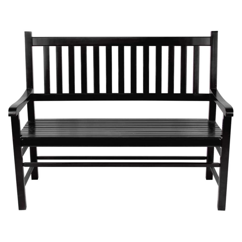 Garden Bench Vertical Slat Back Traditional Painted Finish Seating