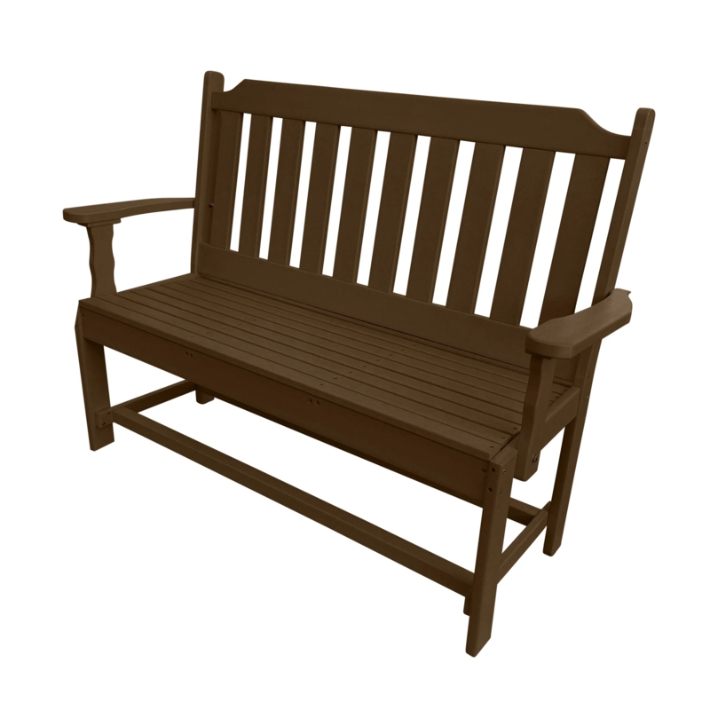 Garden Bench with H-Stretcher Support, Traditional Slatted Outdoor Seating