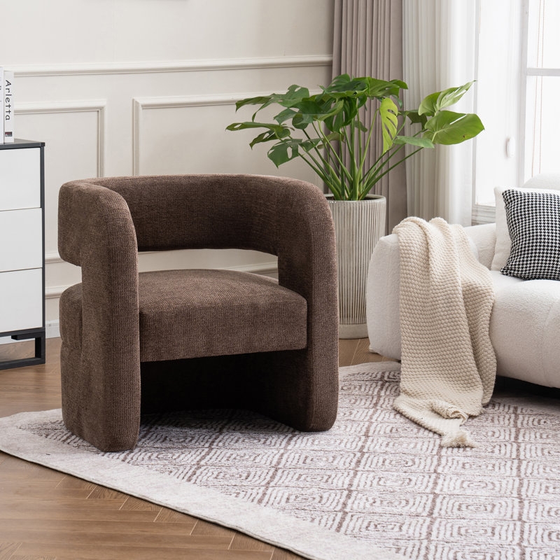 Glam Accent Chair with Vertical Channeling and Gold Plinth Base