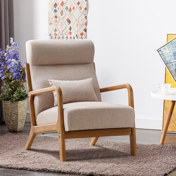 Gray Accent Chair with Sloping Track Arms and Tapered Legs