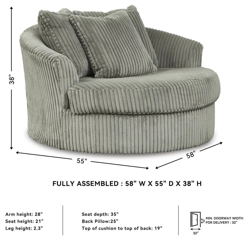 Gray Heathered Fabric Swivel Accent Chair with Track Arms