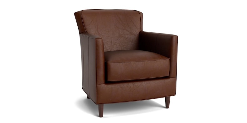 Gray Leather Accent Chair Transitional Track Arms Square Back