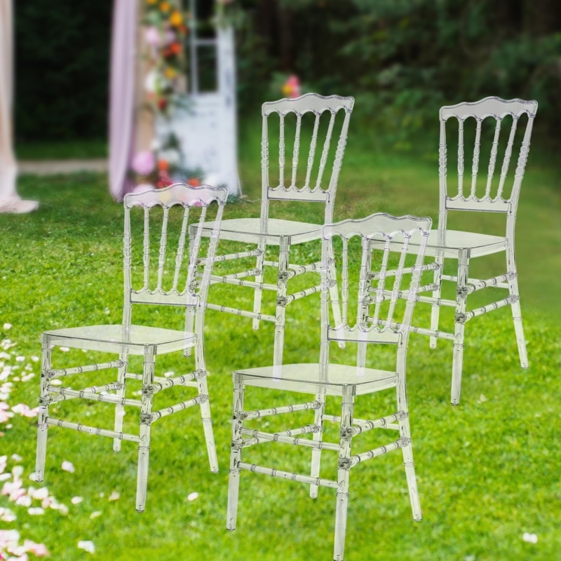 - Gworobie Set of 4 Clear Dining Chairs Modern Stacking Chairs  Bulk, PC Crystal Chiavari Ghost Accent Chairs,Transparent Elegant Modern  Chair Set for Party Event Wedding Chairs, Banquet Chair - Chairs