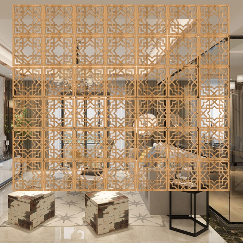 - Hanging Room Divider Hollow Carved Design Farmhouse Wall Art  Decor, Open Space Separator Screen DIY Wood-Color Panels Partition Curtain  for Interior ( Color : 90Pcs , Size : 1pcs-29x29cm/11.4x11.4in )