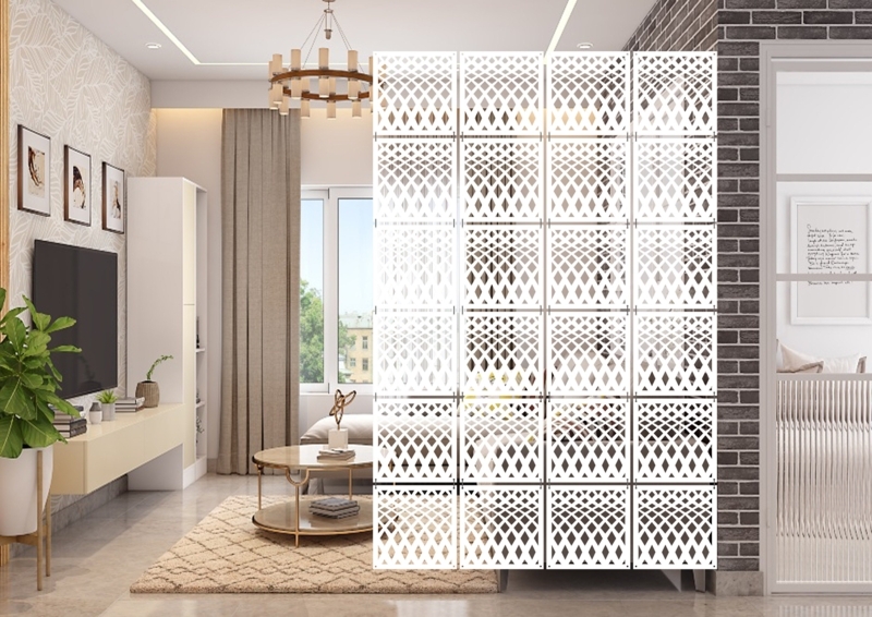 Hanging Room Divider Modular Acrylic Geometric Lattice Panels Modern Screen