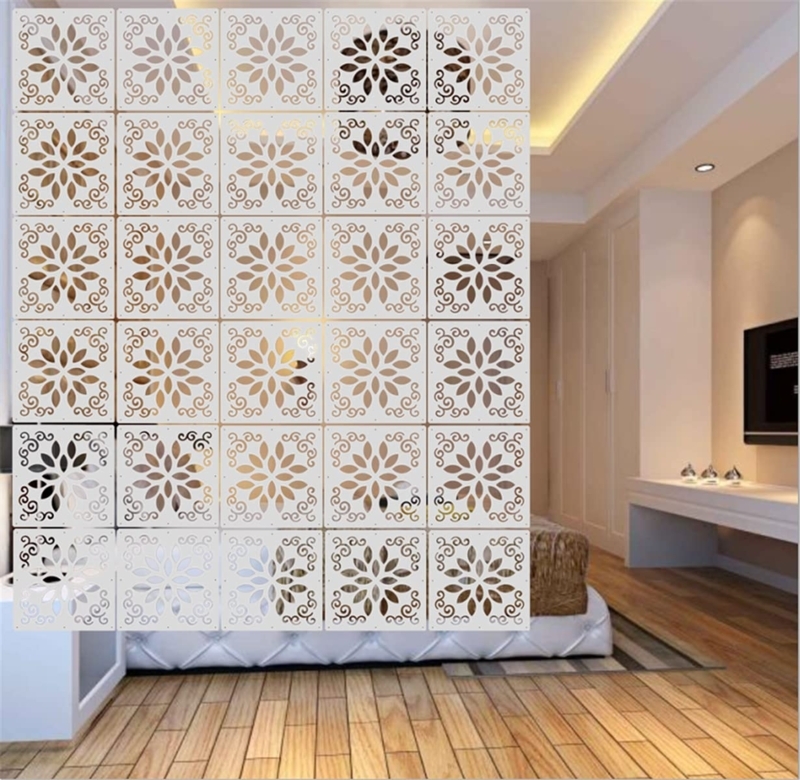Hanging Room Divider Modular Floral Cutouts Partition Screen