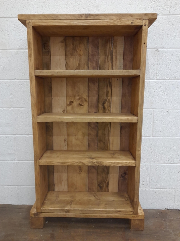 Industrial Bookcase Pipe Frame Rustic Wood Shelving Unit