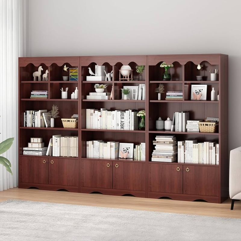 Industrial Etagere Bookshelf with Open Frame and X-Brace Support