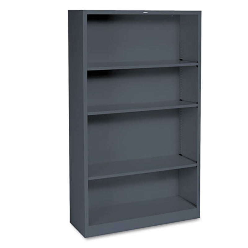 Industrial Metal Bookcase in Utilitarian Light Gray