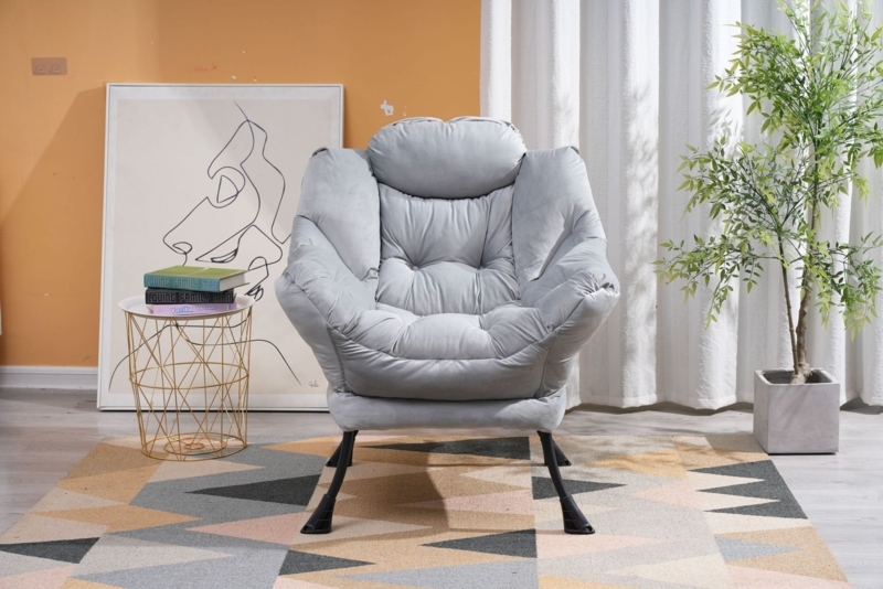 Industrial Modern Chair Orange Upholstery Steel Frame Construction