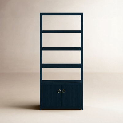 Industrial X-Back Etagere Bookcase Metal and Wood Toned Shelving