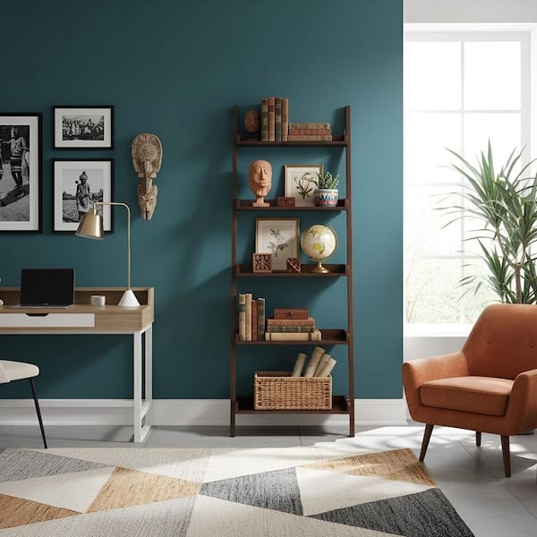 Ladder Bookcase Ladder Silhouette Five Tier Storage Leaning Frame