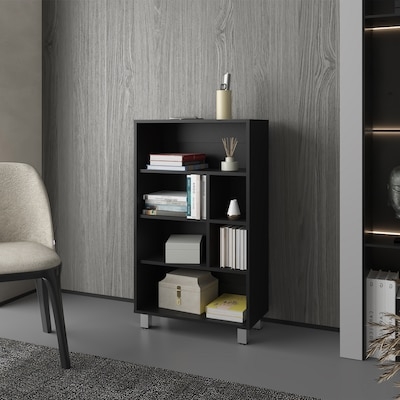 Ladder Bookcase Leaning Design Tiered Shelves Wood Toned Scandinavian