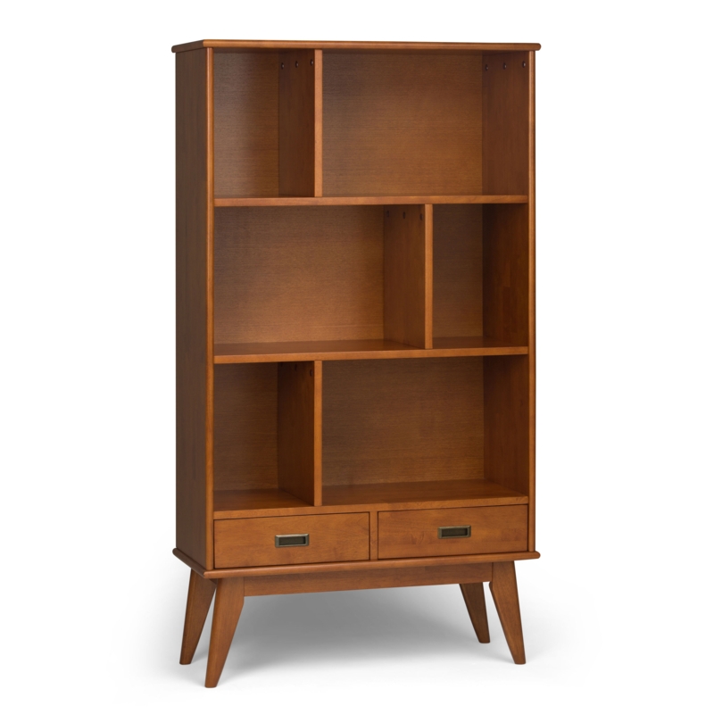 Ladder Bookcase Leaning Silhouette Graduated Depth Natural Wood Grain