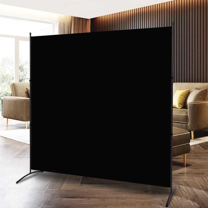 Large Single Panel Room Divider Fabric Privacy Screen Curved Legs