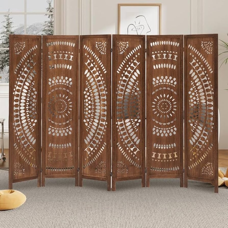 - Leesinwing Boho 6 Panel Room Divider, Room Dividers and  Folding Privacy Screens, Modern Room Partition, 67" Room Divider Wall,  Privacy Dividers for Rooms, Bedroom, Office, Dark Brown