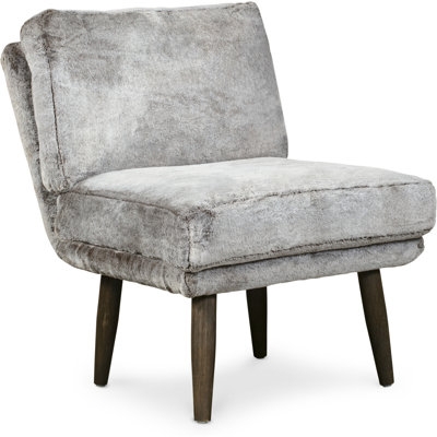 Light Gray Barrel Accent Chair with Tapered Splayed Legs
