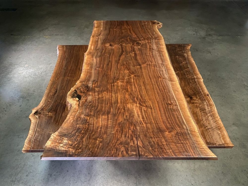 Live Edge Bench Layout with Butterfly Joinery Details